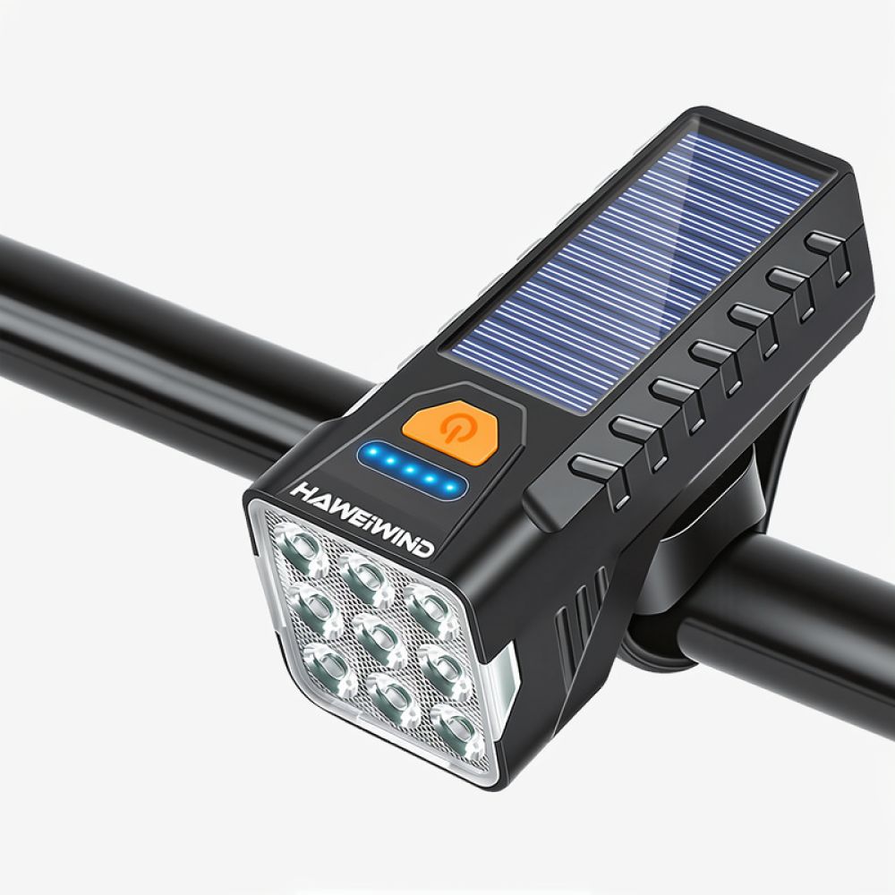 Cycling Commute Gear - Солнечная велосипедная фара с USB-зарядкой, передняя