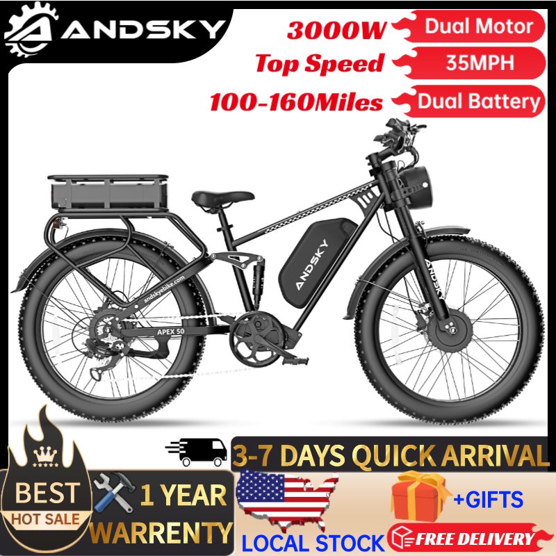 Bike Pump Frame Mount - Электровелосипед ANDSKY Apex50 AWD, 3000 Вт,